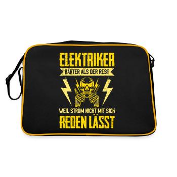 Electrician: Tougher than the rest Strength and pride - Retro Bag - black/gold - Back