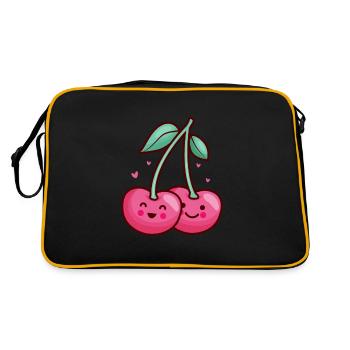Cherry Cherry Tree Cherry Blossom Fruit Gift - Retro Bag - black/gold - Back