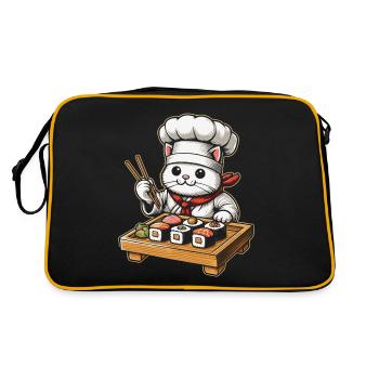 Sushi Food Japan Nigiri Gift - Retro Bag - black/gold - Back
