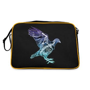Illustration artistique de pigeon à rayons X en vol - Sac Retro - noir/or - Dos