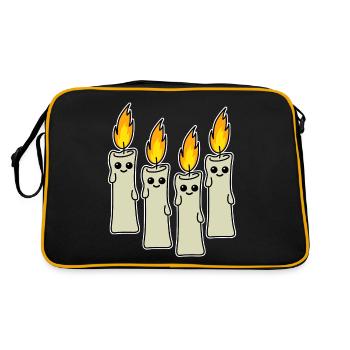 Bougie Bougie Cire de paraffine Bougies - Sac Retro - noir/or - Dos