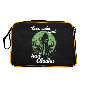 Keep Calm and Hail Cthulhu Lovecraft Necronomicon - Retro Bag - black/gold - Back
