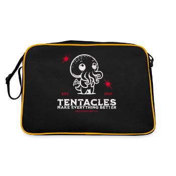 Tantacle Cute Cthulhu Cult Lovecraft Necronomicon - Retro Bag - black/gold - Back