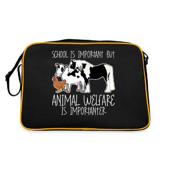 Bien-être animal Vegan Droits des animaux - Sac Retro - noir/or - Dos