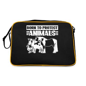 Droits des animaux Vegan Save Animals - Sac Retro - noir/or - Dos