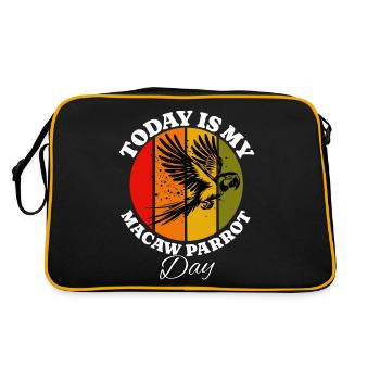 Papageie - Retro Tasche - Schwarz/Gold - Hinten