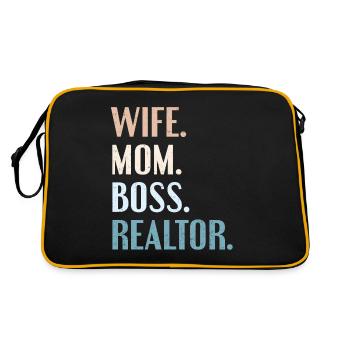 Immobilienmakler - Retro Tasche - Schwarz/Gold - Hinten