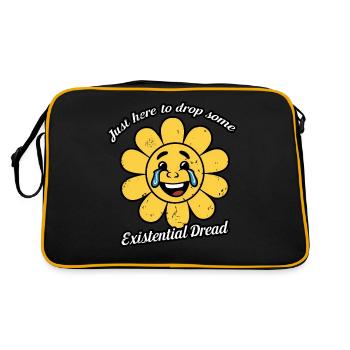 Nur hier, um ein paar existenzielle Ängste fallen zu lassen Lächeln - Retro Tasche - Schwarz/Gold - Hinten