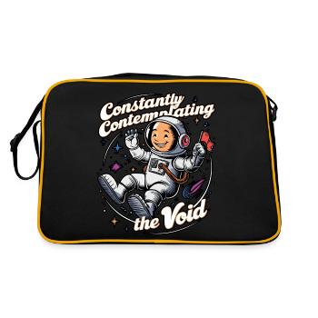 astronaute contemplant le vide dessin animé de l’espace humour - Sac Retro - noir/or - Dos