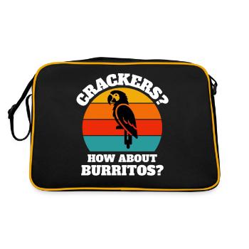 Lustige Papageie Sprüche - Retro Tasche - Schwarz/Gold - Hinten
