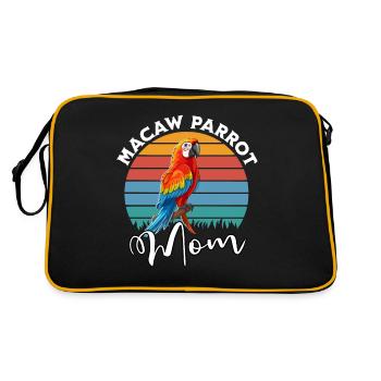 Macaw Parrot Mom - Retro Bag - black/gold - Back