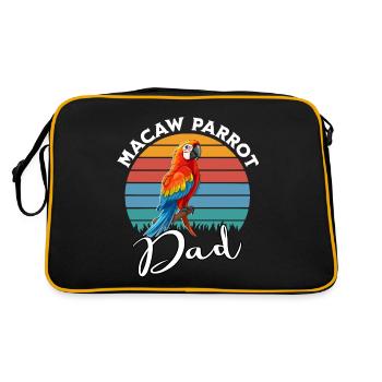 Macaw Parrot Dad - Retro Bag - black/gold - Back