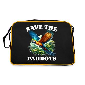 Save Macaw Parrot - Retro Bag - black/gold - Back