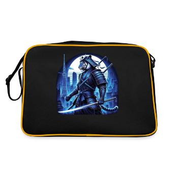 Samurai Ronin Schwertkampf Krieger Geschenk - Retro Tasche - Schwarz/Gold - Hinten