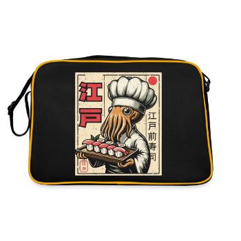 Sushi - Retro Tasche - Schwarz/Gold - Hinten