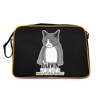 Darwinism Darwin Award Misanthrope Joke - Retro Bag - black/gold - Back