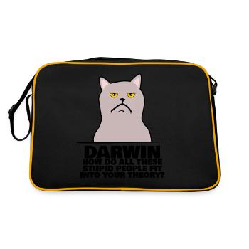 Darwin Award Misanthrope Joke Darwinism - Retro Bag - black/gold - Back