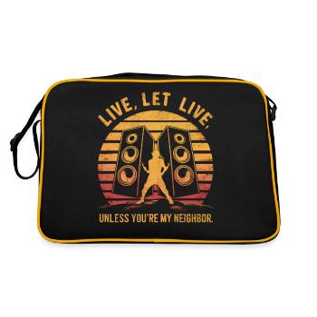 Live, Let Live Unless You're My Neighbor Funny - Retro Bag - black/gold - Back