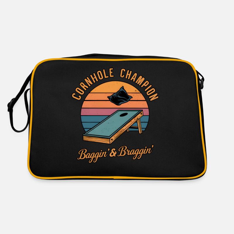 Cornhole Champion Sunset Design Lecteur de lancer de sac Sac Retro