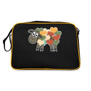 Sheep Retro Hearts - Retro Bag - black/gold - Back