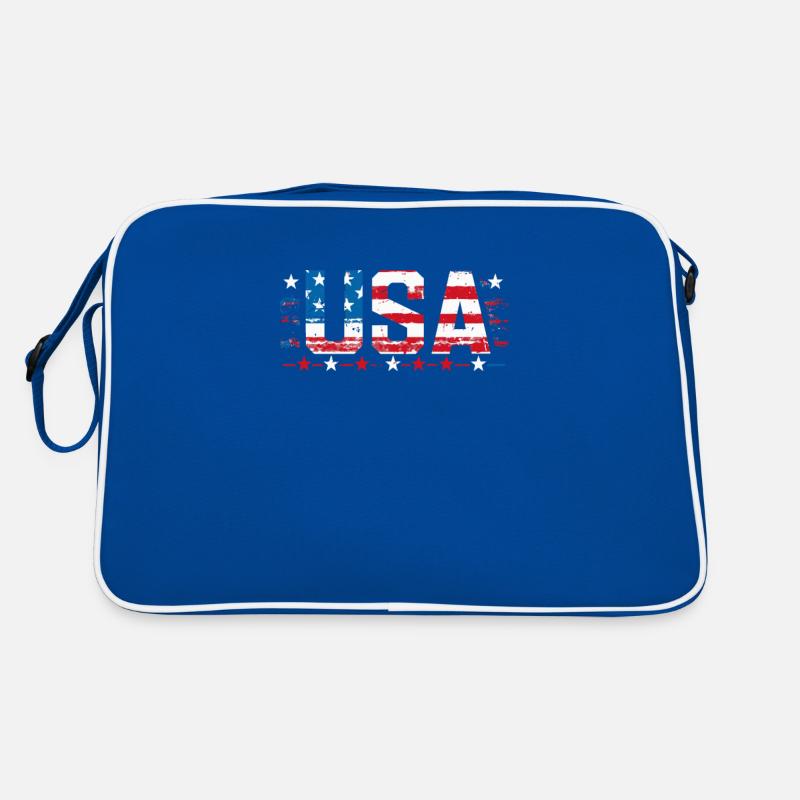 Conception du Jour de l’Indépendance Rouge Blanc Bleu Drapeau des États-Unis Sac Retro
