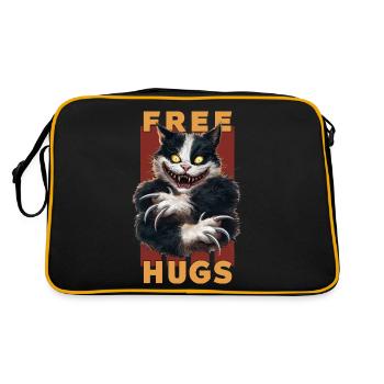 Funny hugs for free Fierce Cat Humor Horror - Retro Bag - black/gold - Back