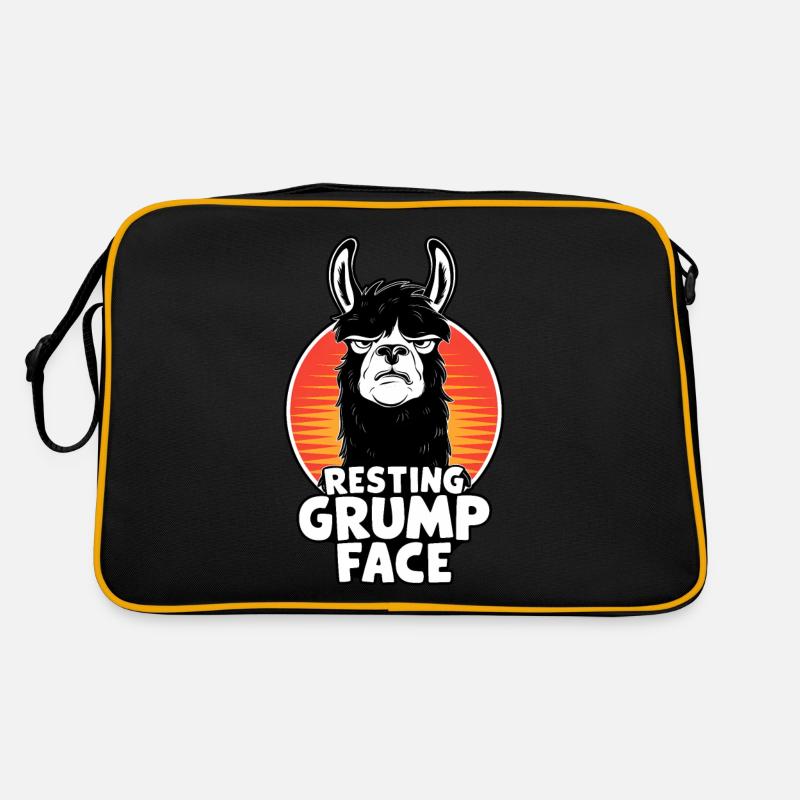 Resting Grump Face Llama Funny Retro Sunset Design Retro Bag