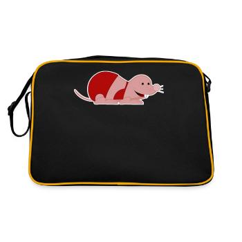 Naked Mole Rat with a Bikini - Retro Tasche - Schwarz/Gold - Hinten