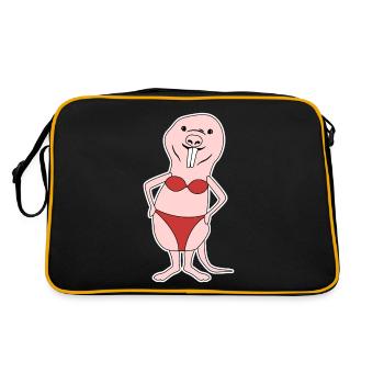 Naked Mole Rat Bikini - Retro Tasche - Schwarz/Gold - Hinten