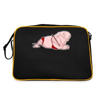 Ugly Naked Mole Rat with a Bikini - Retro Tasche - Schwarz/Gold - Hinten
