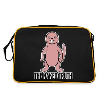 Naked Mole Rat Joke - Retro Tasche - Schwarz/Gold - Hinten