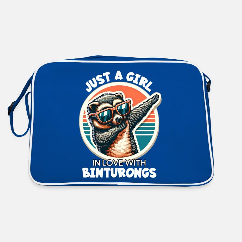Mädchen Liebt Marderbär Retro Tasche