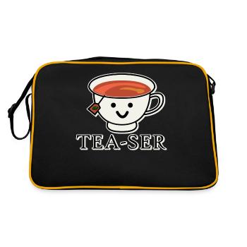 Tea Mug Teapot Tea Bag Tea Cup - Retro Bag - black/gold - Back