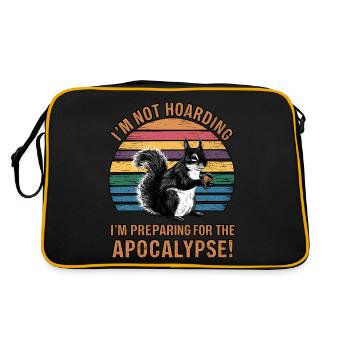 Drôle Écureuil Rétro Thésaurisation Humour Survie - Sac Retro - noir/or - Dos