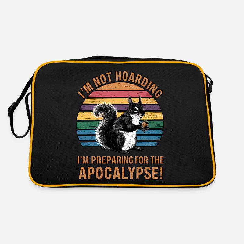 Funny Squirrel Retro Hoarding Humor Survival Retro Bag
