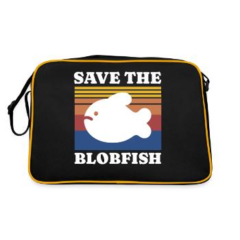 Save Blobfish - Retro Tasche - Schwarz/Gold - Hinten