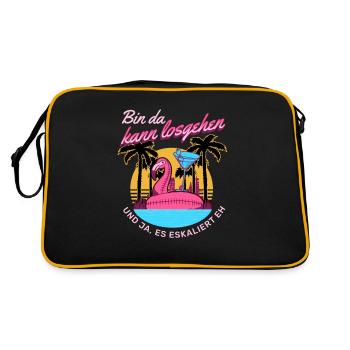 'I'm there can start' Flamingo Girls' Night Out - Retro Bag - black/gold - Back