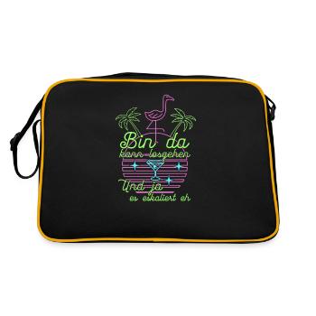 Flamingo 'I'm there can start' Saying Girls' Night Out - Retro Bag - black/gold - Back