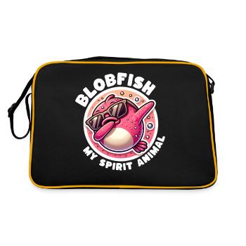 Funny Blobfish Sayings - Retro Bag - black/gold - Back