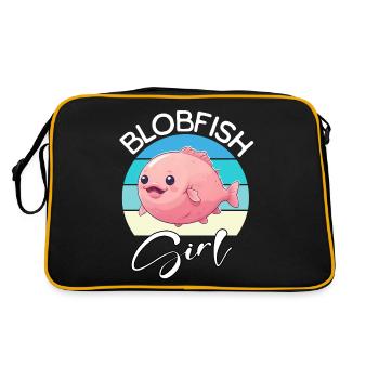 Blobfish Girl Blobfisch - Retro Tasche - Schwarz/Gold - Hinten