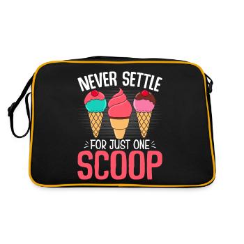 Never Settle for Just One Scoop Funny Ice Cream - Retro Bag - black/gold - Back