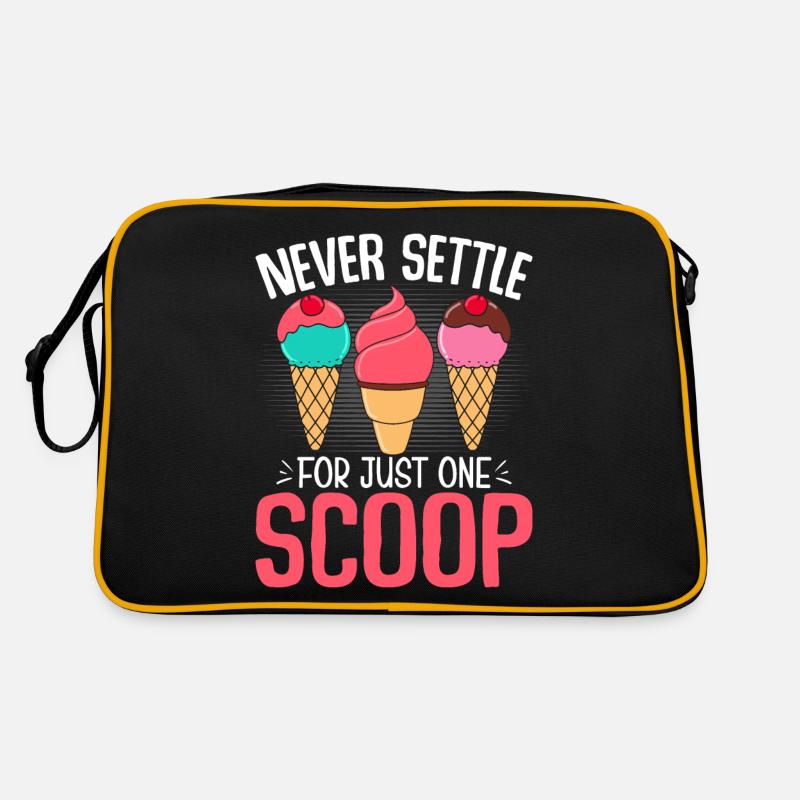 Never Settle for Just One Scoop Funny Ice Cream Retro Bag