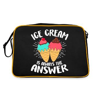 Eis ist immer die Antwort Lustiges Eis am Stiel - Retro Tasche - Schwarz/Gold - Hinten