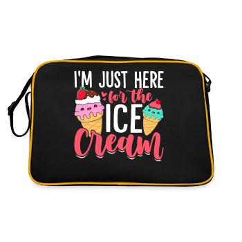 Ich bin nur wegen des Eises hier Lustiges Eis - Retro Tasche - Schwarz/Gold - Hinten