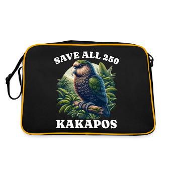 Sauvez Kakapo - Sac Retro - noir/or - Dos