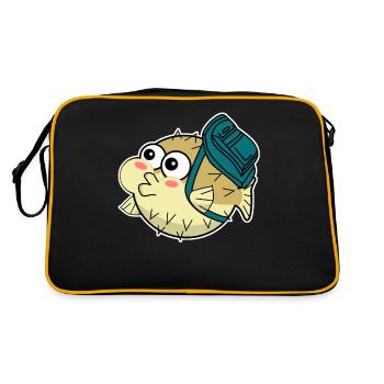 Puffer Fish with Backpack - Retro Bag - black/gold - Back