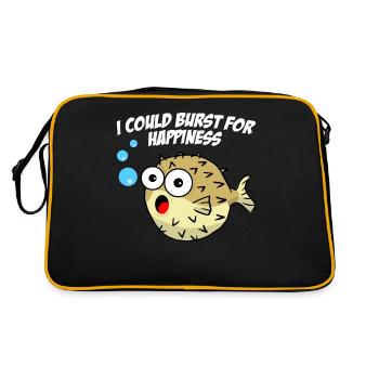 Happy Puffer Fish - Retro Bag - black/gold - Back