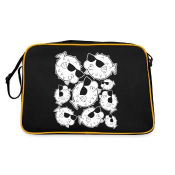 Puffer Fish with Sunglasses Pufferfish - Retro Bag - black/gold - Back
