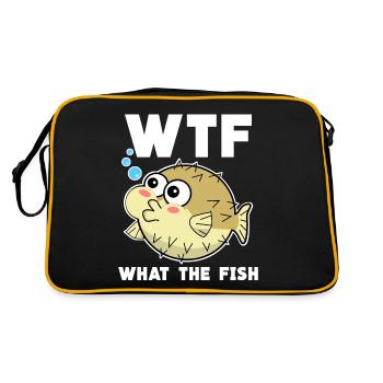 Puffer Fish Joke with Pufferfish - Retro Bag - black/gold - Back