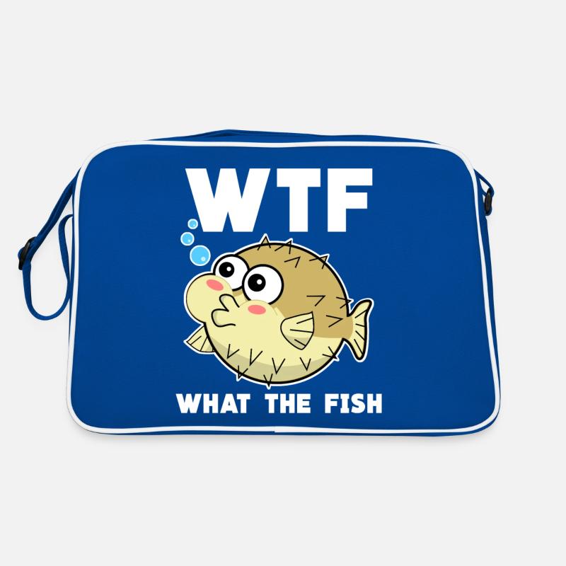 Puffer Fish Joke with Pufferfish Retro Tasche